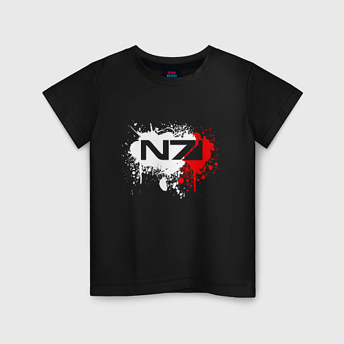 Детская футболка Mass Effect N7 - shooter - logo / Черный – фото 1