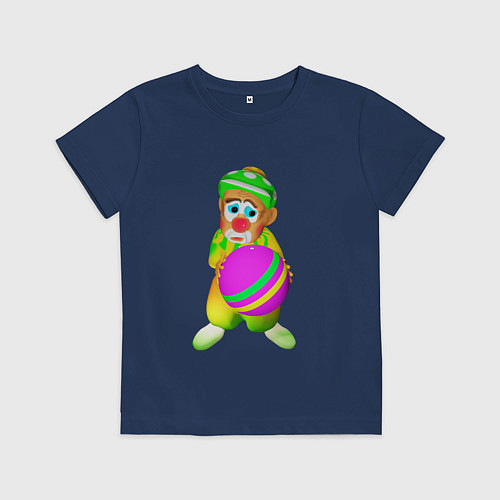 Детская футболка Клоун с мячиком / Тёмно-синий – фото 1