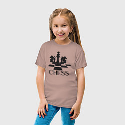 Футболка хлопковая детская Chess play, цвет: пыльно-розовый — фото 2