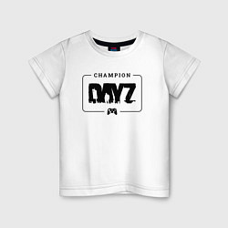 Футболка хлопковая детская DayZ gaming champion: рамка с лого и джойстиком, цвет: белый