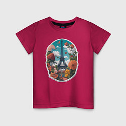 Детская футболка Эйфелева башня в цветах