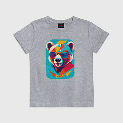 Футболка хлопковая детская Pop-Art Panda, цвет: меланж