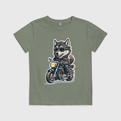 Детская футболка Волчья сила на двух колесах