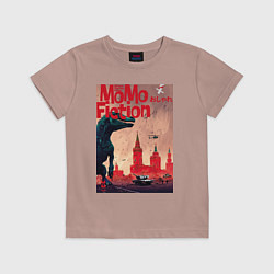 Футболка хлопковая детская MoMo - динозавр в Москве, цвет: пыльно-розовый
