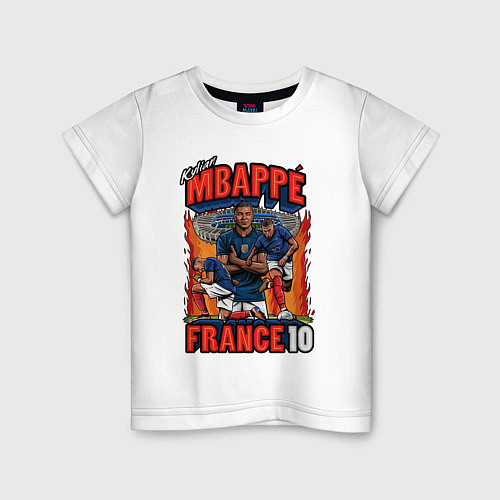 Детская футболка Килиан Мбаппе Франция 10 / Белый – фото 1