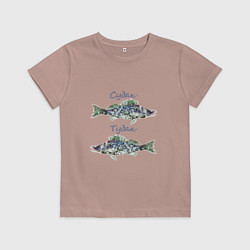 Футболка хлопковая детская Судак Тудак, цвет: пыльно-розовый