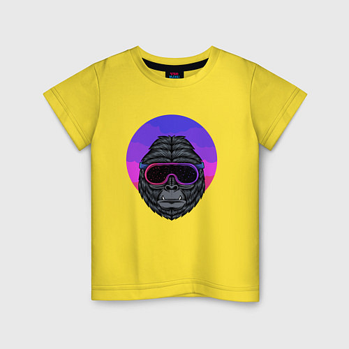 Детская футболка Горилла в очках космос / Желтый – фото 1