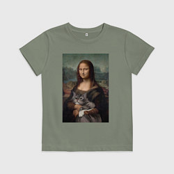 Детская футболка Мона Лиза с котиком
