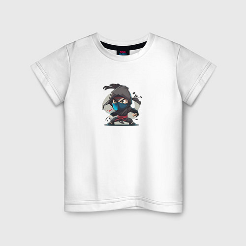 Детская футболка Мультяшный ниндзя - нейросеть / Белый – фото 1