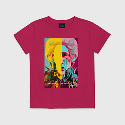 Футболка хлопковая детская Andy Warhol - self-portrait - neural network, цвет: маджента