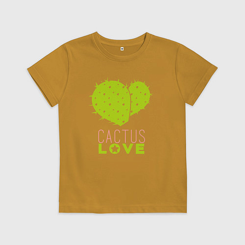 Детская футболка Cactus love / Горчичный – фото 1
