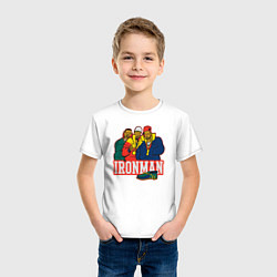 Футболка хлопковая детская Ironman, цвет: белый — фото 2