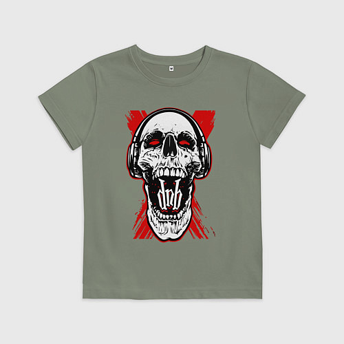 Детская футболка DnB skull / Авокадо – фото 1