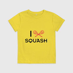 Футболка хлопковая детская I Love Squash, цвет: желтый
