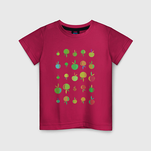 Детская футболка Яблочный микс / Маджента – фото 1