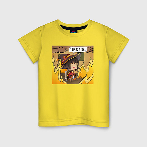 Детская футболка This is fine Megumin / Желтый – фото 1