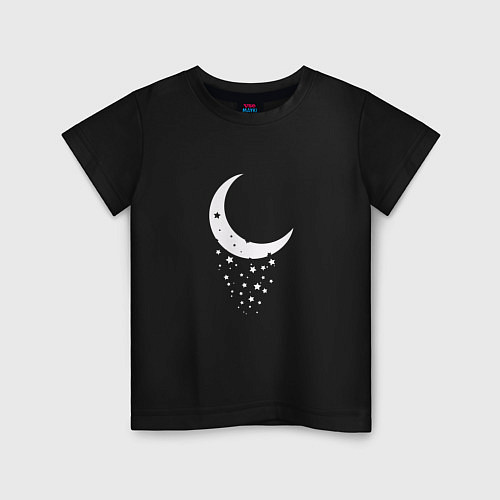 Детская футболка Месяц рассыпающийся на звезды / Черный – фото 1