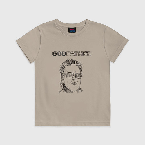 Детская футболка Godfather black / Миндальный – фото 1