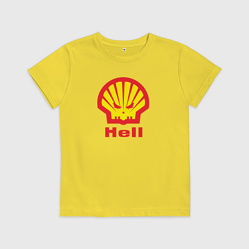Детская футболка Hell / Желтый – фото 1