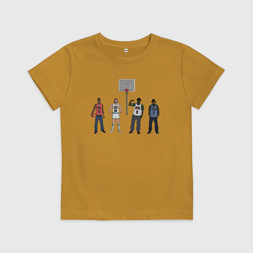 Детская футболка Баскетбольная команда / Горчичный – фото 1