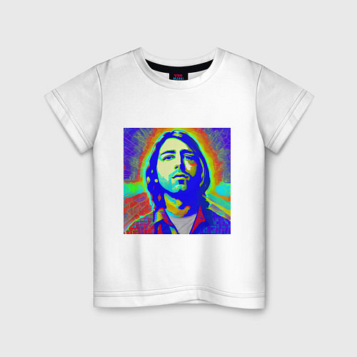 Детская футболка Kurt Cobain Glitch Art / Белый – фото 1