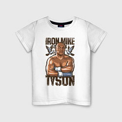 Футболка хлопковая детская Iron Mike Tyson Железный Майк Тайсон, цвет: белый