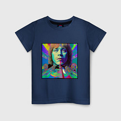 Футболка хлопковая детская Brian Jones Glitch Modern Art, цвет: тёмно-синий