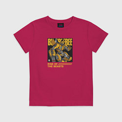 Футболка хлопковая детская Трансформеры: Бамблби, цвет: маджента