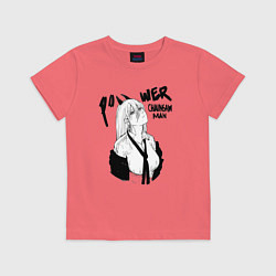 Футболка хлопковая детская Power принт из аниме, цвет: коралловый