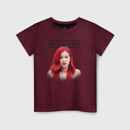 Детская футболка Blackpink Rose / Меланж-бордовый – фото 1