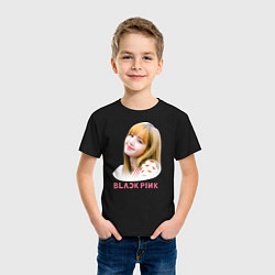 Футболка хлопковая детская Lisa Blackpink, цвет: черный — фото 2