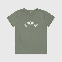Футболка хлопковая детская Пинг-понг в сердце, цвет: авокадо
