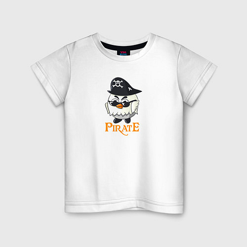 Детская футболка Chicken Gun: Пират / Белый – фото 1