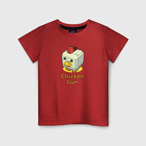Детская футболка Chicken Gun: цыпленок / Красный – фото 1