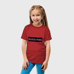 Футболка хлопковая детская Логотип Блек Пинк, цвет: красный — фото 2