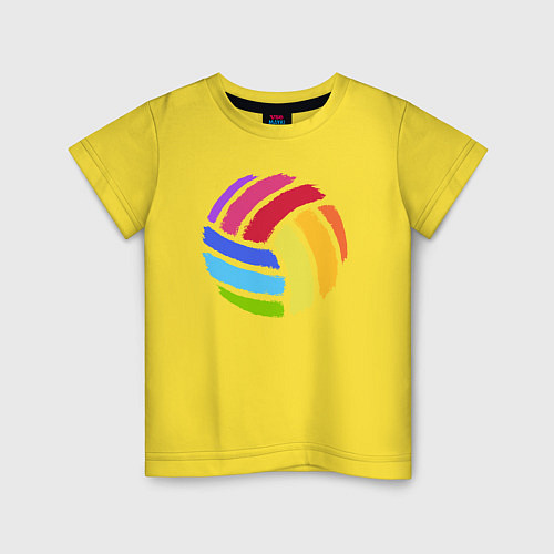 Детская футболка Rainbow volleyball / Желтый – фото 1