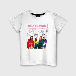 Футболка хлопковая детская Blackpink Lisa Jisoo Jennie Rose, цвет: белый