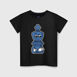 Футболка хлопковая детская Шахматный король InChess, цвет: черный