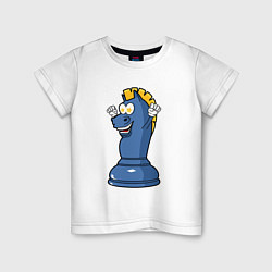Футболка хлопковая детская Шахматный конь InChess, цвет: белый