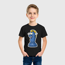 Футболка хлопковая детская Шахматный конь InChess, цвет: черный — фото 2
