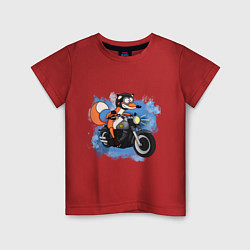 Детская футболка Лис на мотоцикле