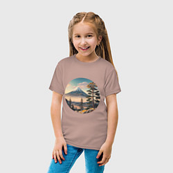 Футболка хлопковая детская Природа Японии и Дальнего Востока, цвет: пыльно-розовый — фото 2