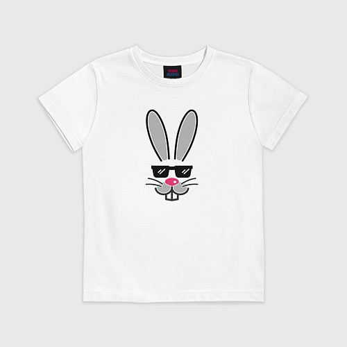 Детская футболка Заяц в солнцезащитный очках / Белый – фото 1