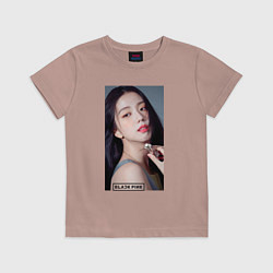 Футболка хлопковая детская Kim Jisoo, цвет: пыльно-розовый