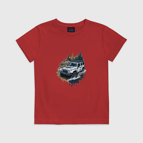 Детская футболка На джипе по России / Красный – фото 1