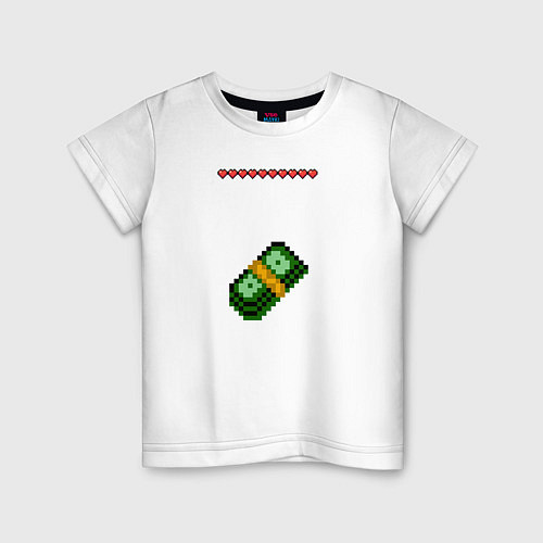 Детская футболка Доллары из майнкрафта / Белый – фото 1