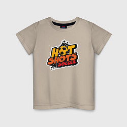 Футболка хлопковая детская Hot shots soccer, цвет: миндальный