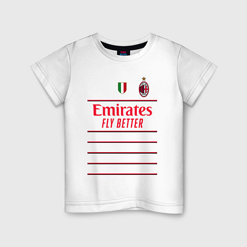 Детская футболка Рафаэль Леао ФК Милан форма 2223 гостевая / Белый – фото 1