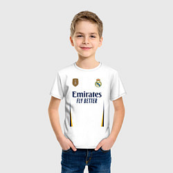 Футболка хлопковая детская Лука Модрич ФК Реал Мадрид форма 2324 домашняя, цвет: белый — фото 2