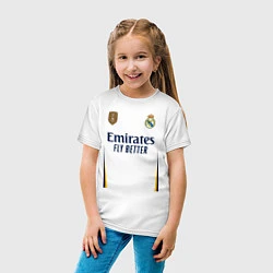 Футболка хлопковая детская Лука Модрич ФК Реал Мадрид форма 2324 домашняя, цвет: белый — фото 2